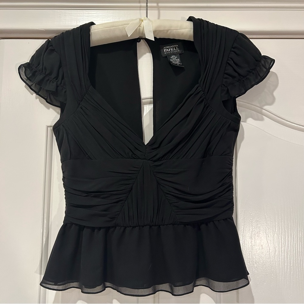 Adrianna Papell Boutique Black Women's Top